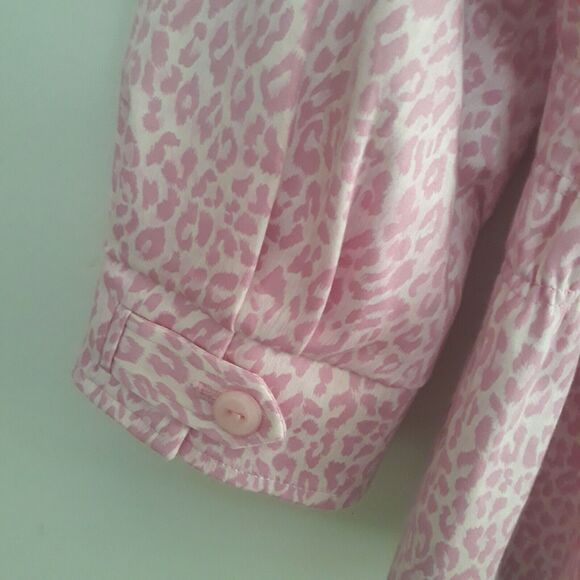 Joan Rivers Blazer Jacket Women Medium Pink Leopard Elastic Waist - Picture 6 of 12